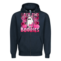 Navy save the boobies Zipper Hoodie - Artiststas