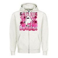 Oatmeal Heather save the boobies Zipper Hoodie - Artiststas