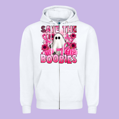 Save The Boobies Zipper Hoodie Designed By Artiststas