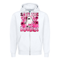 White save the boobies Zipper Hoodie - Artiststas