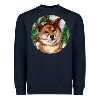 Navy Shiba Inu Christmas Heavyweight Sweatshirt - RanaPortraitStore