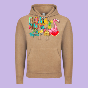 Float Drink Tan Repeat Vintage Hoodie Designed By Ranaportraitstore