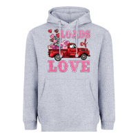 Heather Grey loads of love truck Heavyweight Hoodie - BarkalooDesign