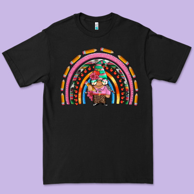 Teacher Gnome Rainbow Premium Tee Designed By Artiststas