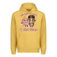 Antique Gold but first cafecito y pan dulce Premium Hoodie - MaliasSmallBusiness