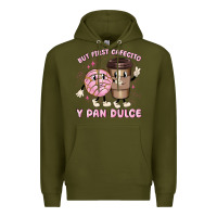 Army Green but first cafecito y pan dulce Premium Hoodie - MaliasSmallBusiness