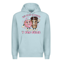 Blue Mist but first cafecito y pan dulce Premium Hoodie - MaliasSmallBusiness