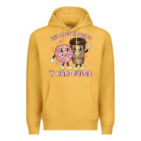 Mustard but first cafecito y pan dulce Premium Hoodie - MaliasSmallBusiness