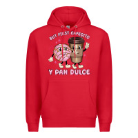 Red but first cafecito y pan dulce Premium Hoodie - MaliasSmallBusiness