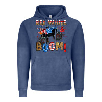 Vintage Denim red white boom monster truck Vintage Hoodie - RanaPortraitStore