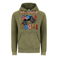 Vintage Olive red white boom monster truck Vintage Hoodie - RanaPortraitStore
