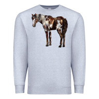 Heather Grey Mustang Horse Premium Sweatshirt - LillyAllenDesigns