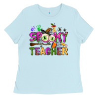 Baby Blue spooky teacher Ladies Tee - AdoDesignShop