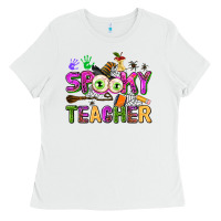 White spooky teacher Ladies Tee - AdoDesignShop