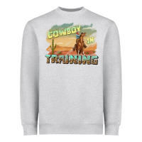 Heather Grey cowboy in training Heavyweight Sweatshirt - texasbilliewilder