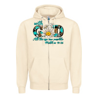 Sandshell with god all things are possible daisy Zipper Hoodie - AdoDesignShop