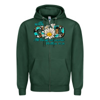 Sports Green with god all things are possible daisy Zipper Hoodie - AdoDesignShop