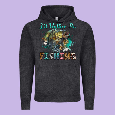 Vintage Hoodie i'd rather be fishing