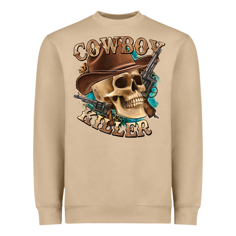 Cowboy Killer With Skull Heavyweight Sweatshirt by texasbilliewilder | Teevron