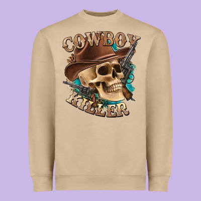 Heavyweight Sweatshirt cowboy killer with skull