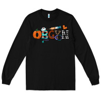 Black obgyn Long Sleeve Tee - CowhideDigitalArt