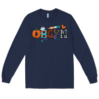 Navy obgyn Long Sleeve Tee - CowhideDigitalArt