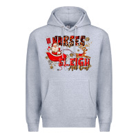 Heather Grey nurses sleigh all day Premium Hoodie - MaliasSmallBusiness