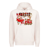 Pale Pink nurses sleigh all day Premium Hoodie - MaliasSmallBusiness