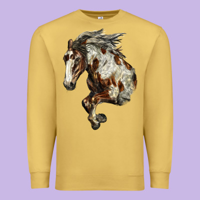 Mustang Horse Premium Sweatshirt Designed By Lillyallendesigns
