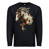 Black Mustang Horse Premium Sweatshirt - LillyAllenDesigns