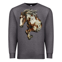 Charcoal Heather Mustang Horse Premium Sweatshirt - LillyAllenDesigns