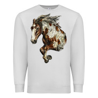Dove Grey Mustang Horse Premium Sweatshirt - LillyAllenDesigns