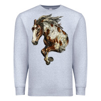 Heather Grey Mustang Horse Premium Sweatshirt - LillyAllenDesigns