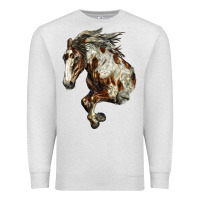 Oatmeal Heather Mustang Horse Premium Sweatshirt - LillyAllenDesigns