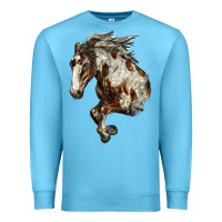 Ocean Blue Mustang Horse Premium Sweatshirt - LillyAllenDesigns