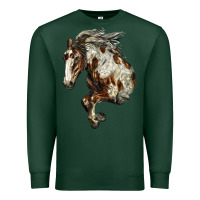 Sports Green Mustang Horse Premium Sweatshirt - LillyAllenDesigns