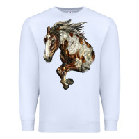 White Mustang Horse Premium Sweatshirt - LillyAllenDesigns