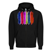 Black Colored Jute Brush Strokes Zipper Hoodie - Bettercallsaul