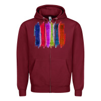 Burgundy Colored Jute Brush Strokes Zipper Hoodie - Bettercallsaul