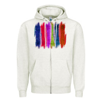 Colored Jute Brush Strokes Zipper Hoodie | Teevron