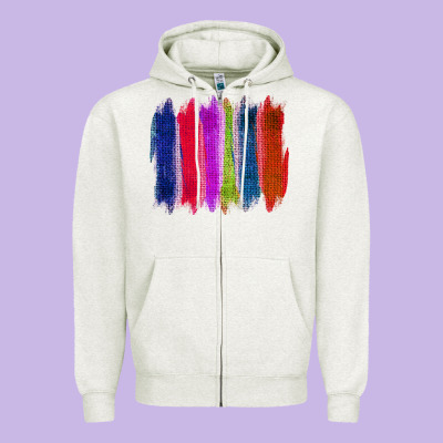 Colored Jute Brush Strokes Zipper Hoodie Designed By Bettercallsaul