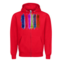 Red Colored Jute Brush Strokes Zipper Hoodie - Bettercallsaul