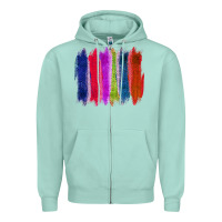 Seafoam Colored Jute Brush Strokes Zipper Hoodie - Bettercallsaul