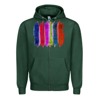 Sports Green Colored Jute Brush Strokes Zipper Hoodie - Bettercallsaul