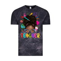 Cloud Black teacher afro messy bun Vintage Tee - texasbilliewilder
