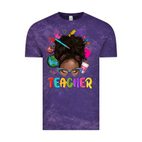 Cloud Purple teacher afro messy bun Vintage Tee - texasbilliewilder