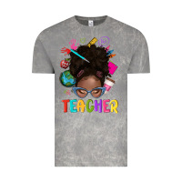Cloud Rock teacher afro messy bun Vintage Tee - texasbilliewilder