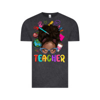 Vintage Black teacher afro messy bun Vintage Tee - texasbilliewilder