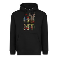Black Deer Hunting Usa Flag Heavyweight Hoodie - LillyAllenDesigns