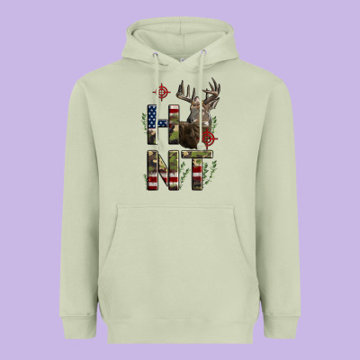 Deer Hunting Usa Flag Heavyweight Hoodie Designed By Lillyallendesigns
